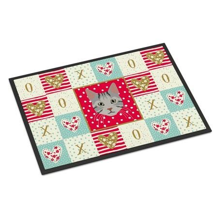 Carolines Treasures 18 x 27 in. Egyptian Mau Cat Love Indoor or Outdoor Mat CK5114MAT